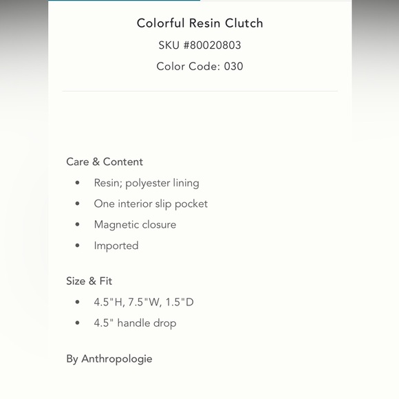 ✨ Anthropologie Colorful Resin Clutch